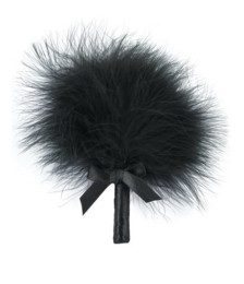 Plumeau noir avec noeud satiné - 100300BLK